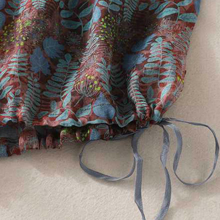 Pantalones de verano con hojas azules y plantas de Buddha Stones para mujer con bolsillos - image 7