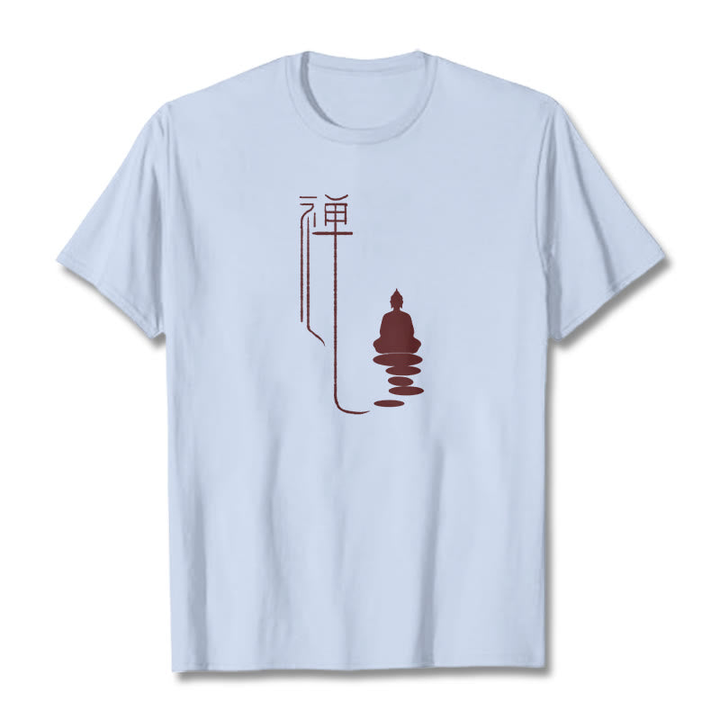 Camiseta con Buddha Stones y Buda zen - Cian claro - 2XL - image 14