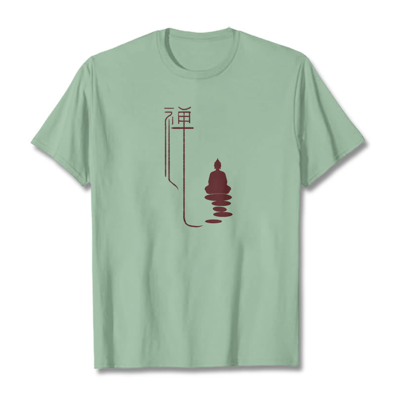Camiseta con Buddha Stones y Buda zen - Verde pálido - 2XL - image 16