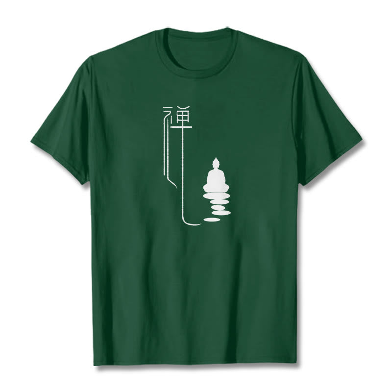 Camiseta con Buddha Stones y Buda zen - Verde bosque - 2XL - image 2