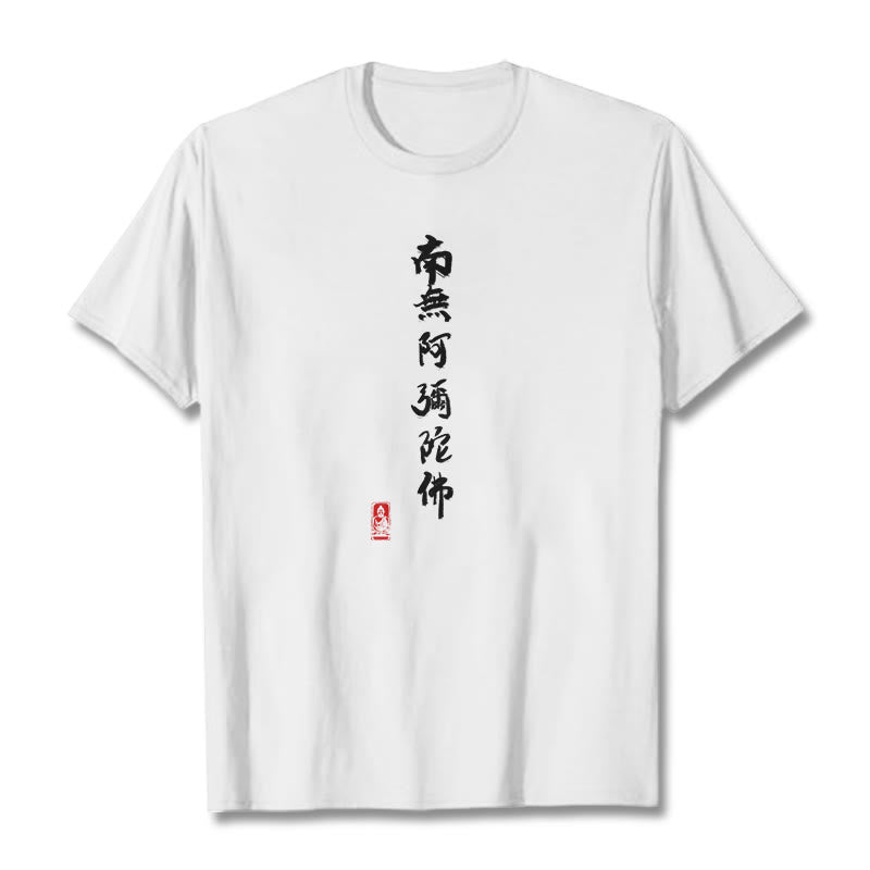 Camiseta con Buddha Stones Nan Wu E Mi Tuo Fo - Blanco - 2XL - image 7