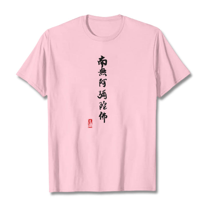 Camiseta con Buddha Stones Nan Wu E Mi Tuo Fo - rosa claro - 2XL - image 11
