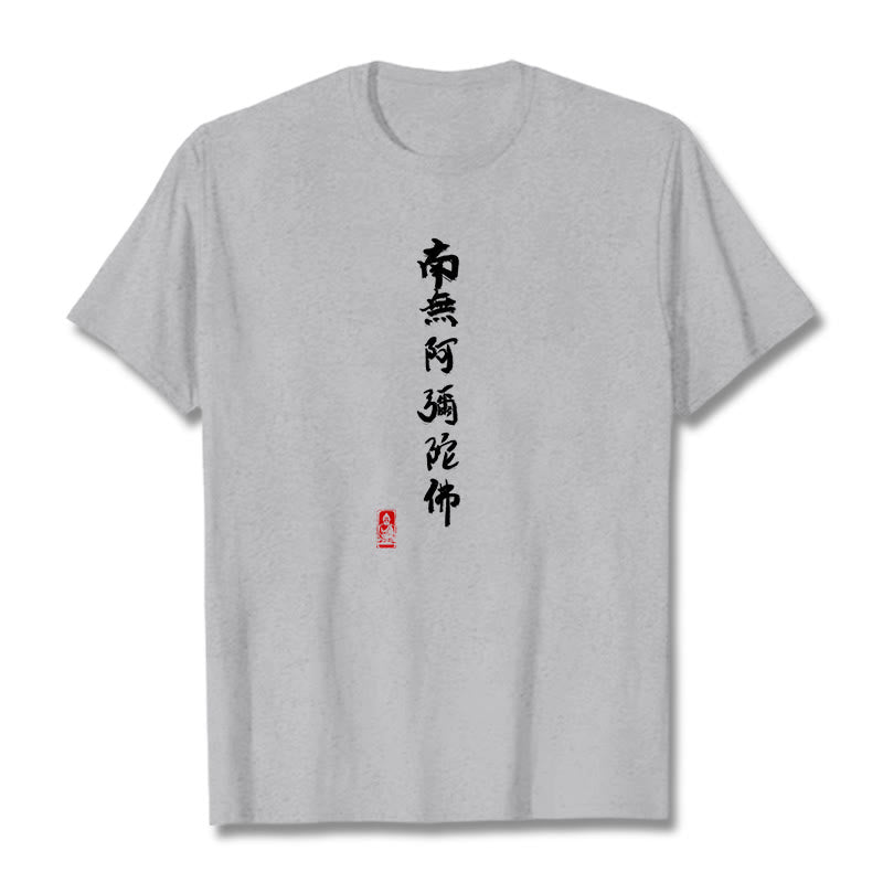 Camiseta con Buddha Stones Nan Wu E Mi Tuo Fo - Gris claro - 2XL - image 0