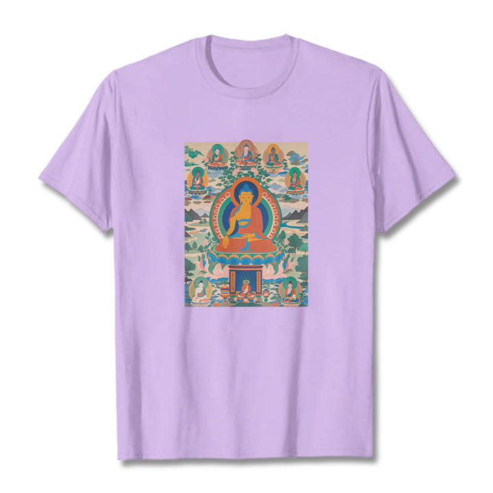 Camiseta con el Sutra del Buda de la Medicina transformado en arte con las Buddha Stones - Ciruela - 2XL - image 16