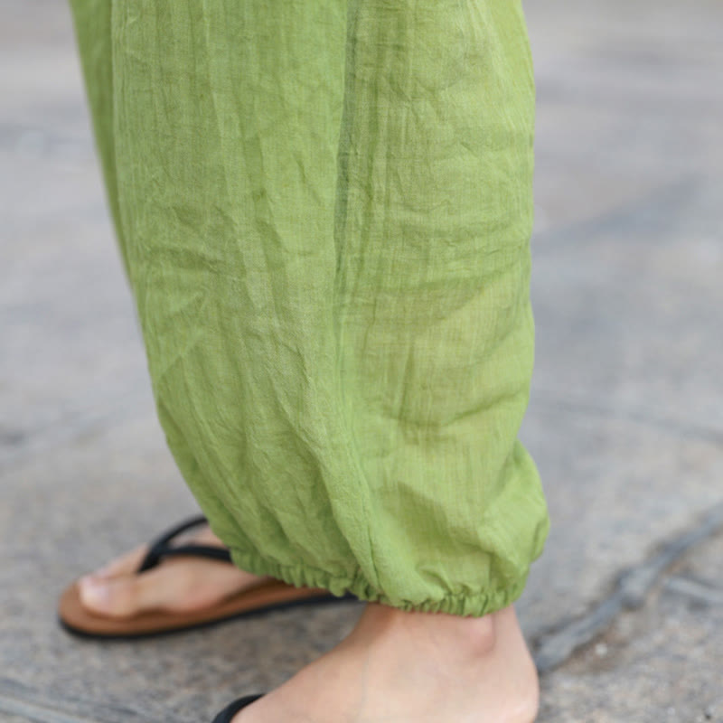 Pantalones casuales de algodón con bolsillos para mujer de Buddha Stones para verano - image 6