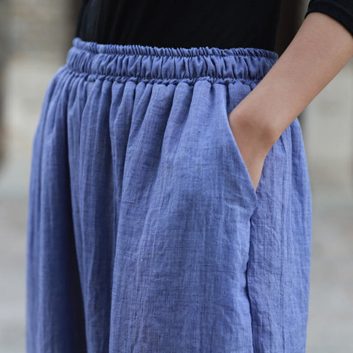 Pantalones casuales de algodón con bolsillos para mujer de Buddha Stones para verano - image 30