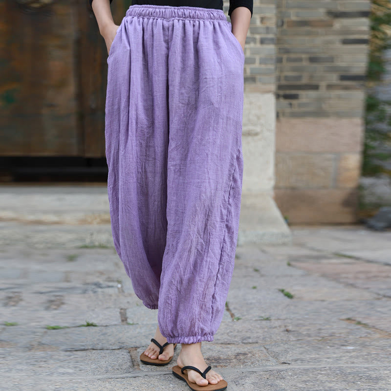 Pantalones casuales de algodón con bolsillos para mujer de Buddha Stones para verano - image 40