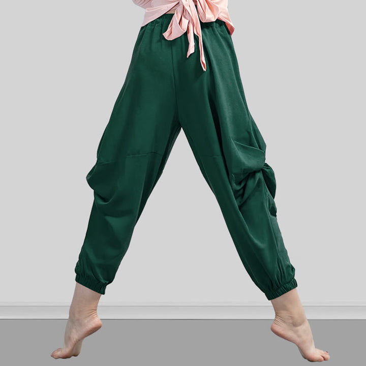 Pantalones de yoga y danza modal de color liso con Buddha Stones y transpirables - Verdemar - US12, UK/AU16, EU44 (3XL) - image 16