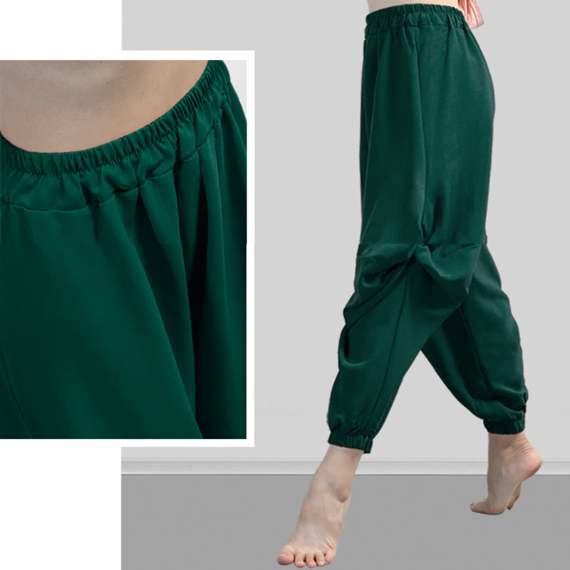 Pantalones de yoga y danza modal de color liso con Buddha Stones y transpirables - image 18