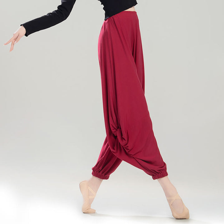Pantalones de yoga y danza modal de color liso con Buddha Stones y transpirables - image 2