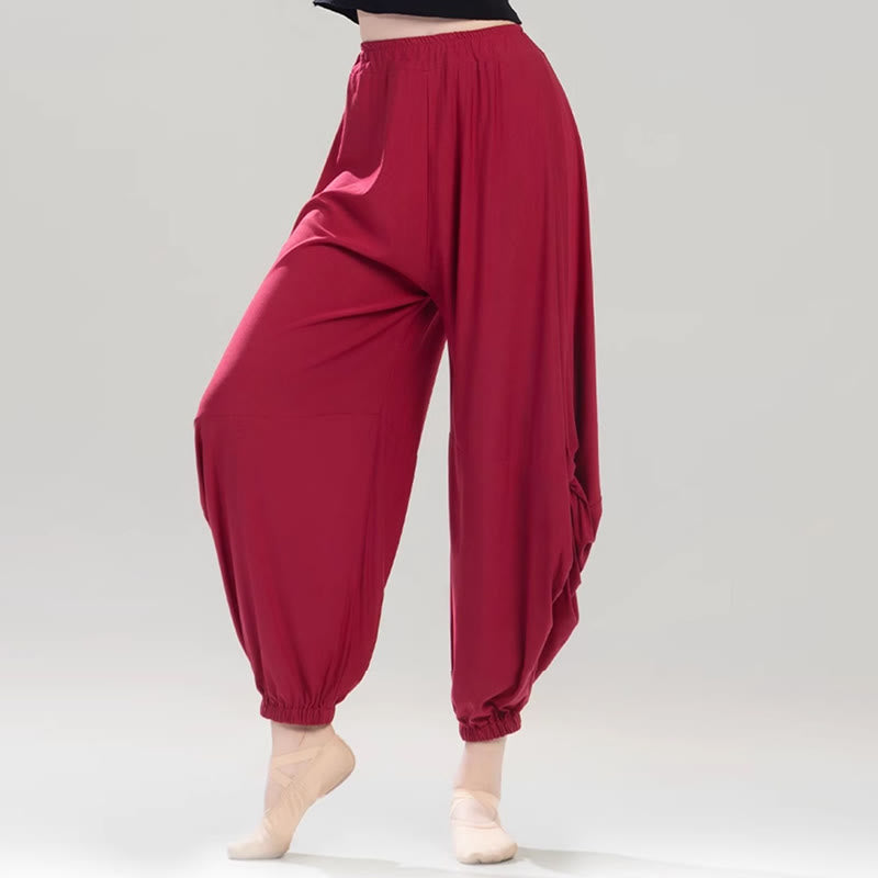 Pantalones de yoga y danza modal de color liso con Buddha Stones y transpirables - image 3