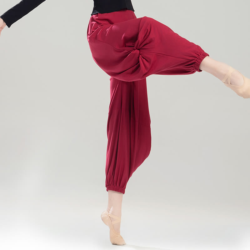 Pantalones de yoga y danza modal de color liso con Buddha Stones y transpirables - image 14