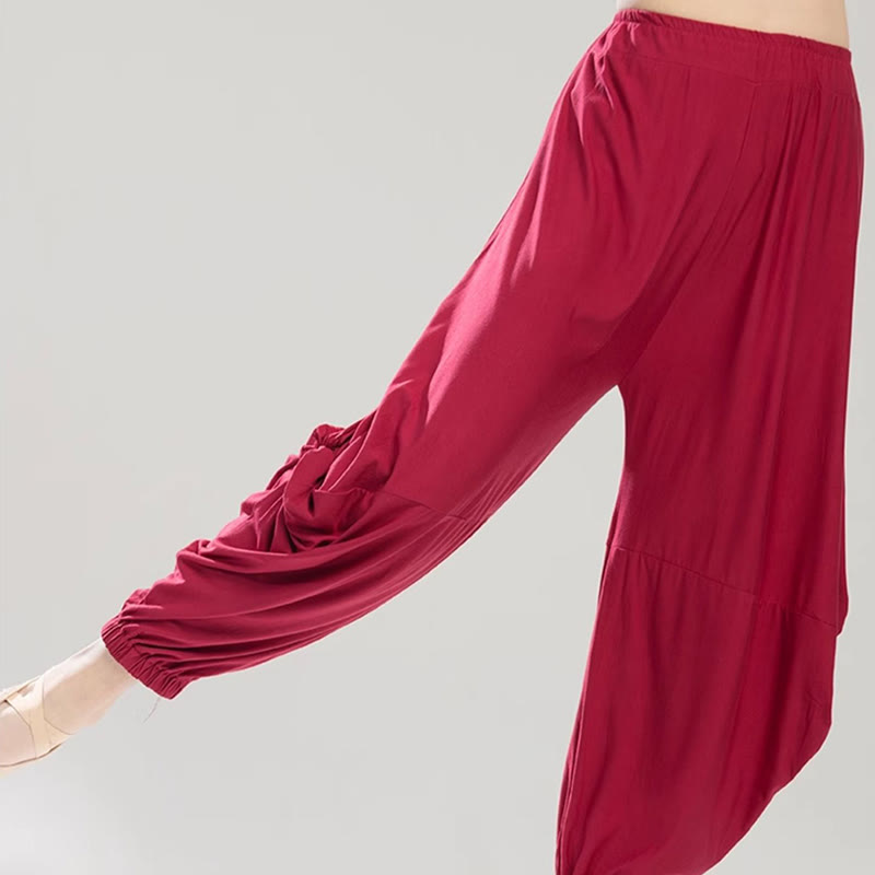 Pantalones de yoga y danza modal de color liso con Buddha Stones y transpirables - image 11