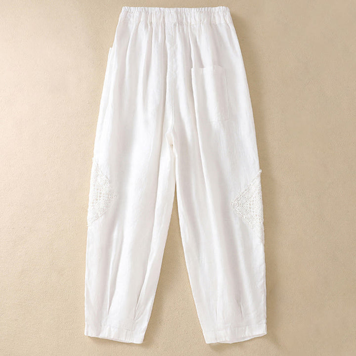 Pantalones harem de verano para mujer con cordón ajustable y bolsillos , de Buddha Stones. - image 5