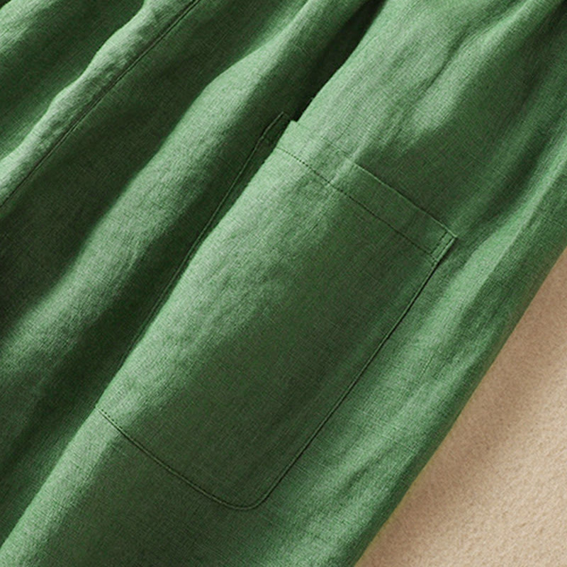 Pantalones harén de algodón con cordón y bolsillos para mujer de Buddha Stones Summer - image 14