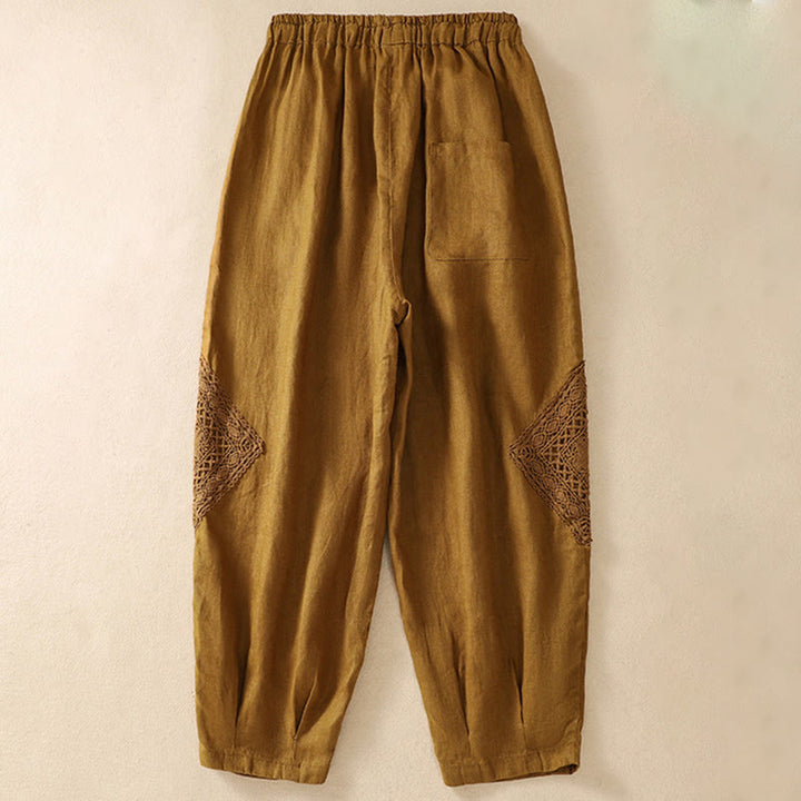 Pantalones harén de algodón con cordón y bolsillos para mujer de Buddha Stones Summer - image 19
