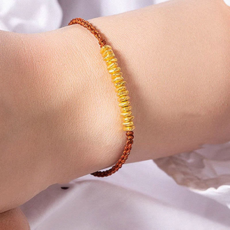 Pulsera trenzada de protección hecha a mano con diseño de pequeñas piezas de oro 999 y Buddha Stones - image 3