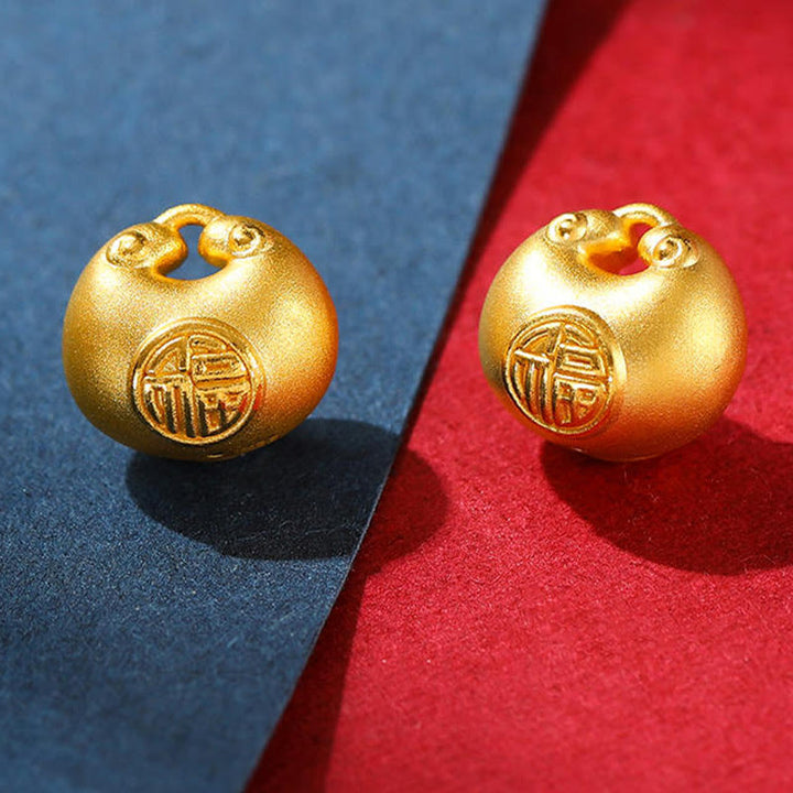 Collar con colgante de cuerda de la suerte con diseño de candado de deseos y personaje Fu de oro 999 con Buddha Stones - image 11