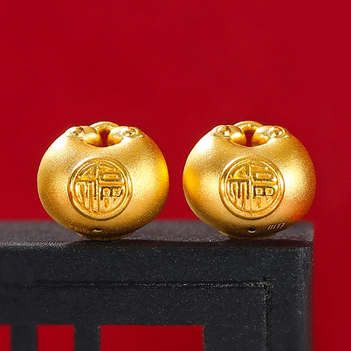 Collar con colgante de cuerda de la suerte con diseño de candado de deseos y personaje Fu de oro 999 con Buddha Stones - image 15