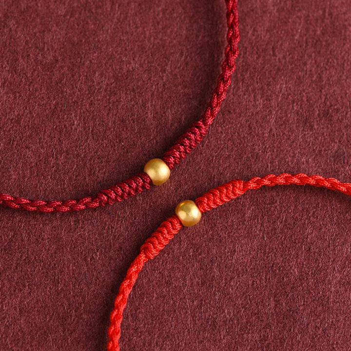 Pulsera de tobillo con cuerda trenzada de alta resistencia hecha a mano con diseño de mini cuentas de oro 999 y Buddha Stones - image 10