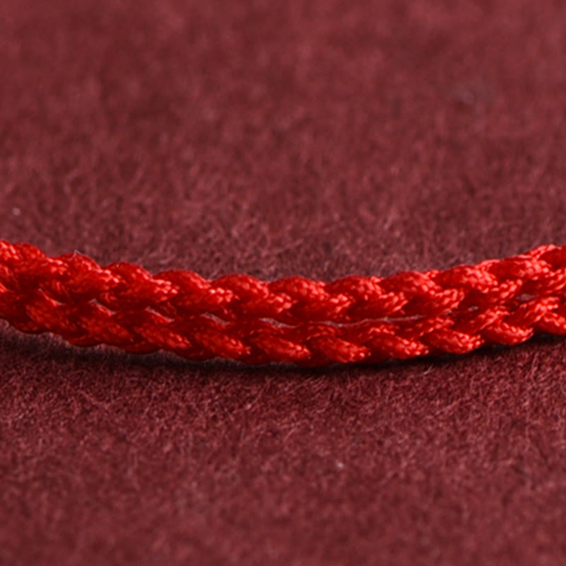 Pulsera de tobillo con cuerda trenzada de alta resistencia hecha a mano con diseño de mini cuentas de oro 999 y Buddha Stones