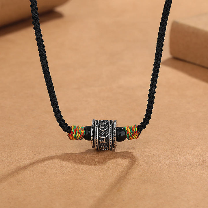 Collar con colgante de cuerda de cobre con la sabiduría de PiXiu, esvástica, Om Mani Padme Hum, Buddha Stones del Tíbet - Om Mani Padme Hum - image 1