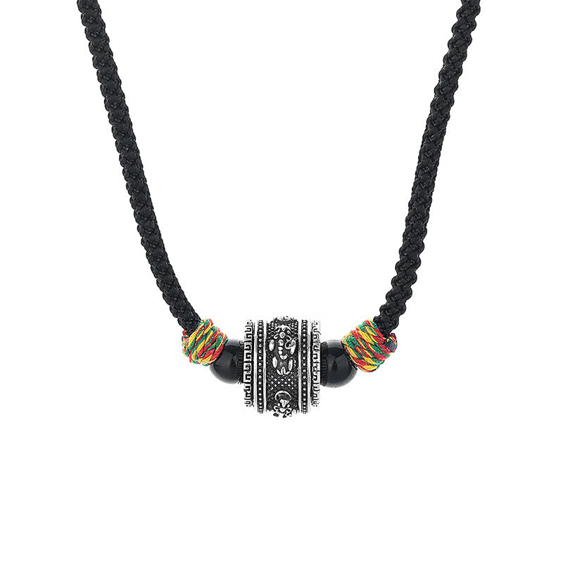 Collar con colgante de cuerda de cobre con la sabiduría de PiXiu, esvástica, Om Mani Padme Hum, Buddha Stones del Tíbet - PiXiu - image 7