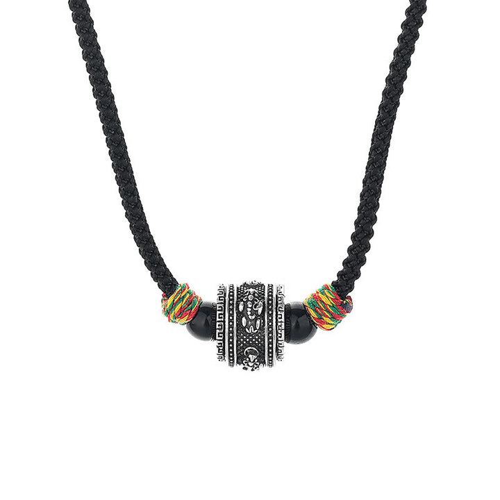 Collar con colgante de cuerda de cobre con la sabiduría de PiXiu, esvástica, Om Mani Padme Hum, Buddha Stones del Tíbet - PiXiu - image 7