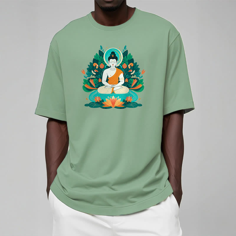 	Piedras de Buda Flor Hierba Loto Bodhisattva Camiseta - image 14