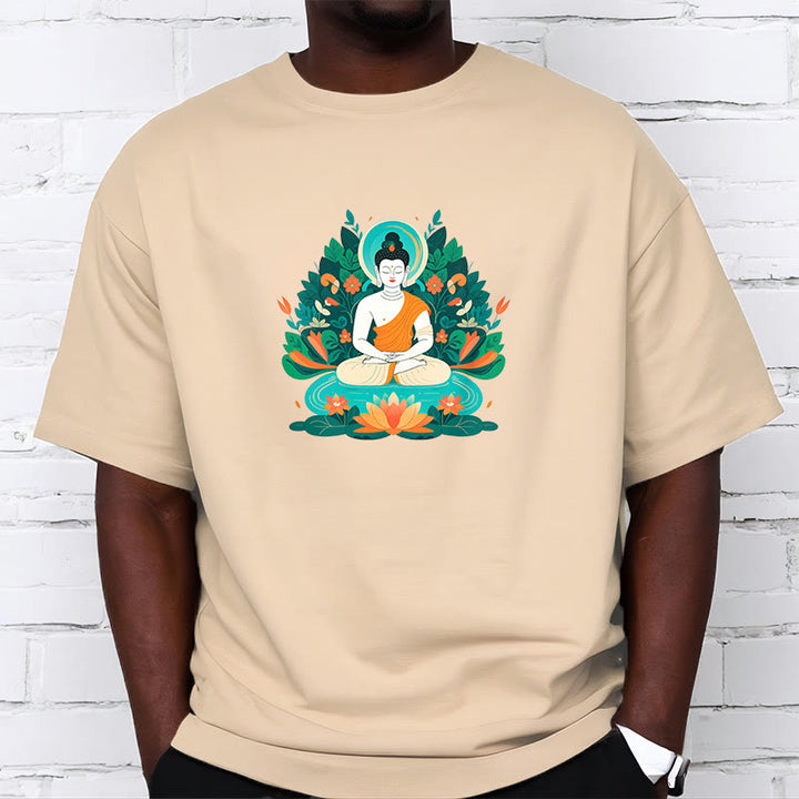 	Piedras de Buda Flor Hierba Loto Bodhisattva Camiseta - image 10