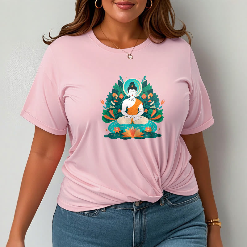 	Piedras de Buda Flor Hierba Loto Bodhisattva Camiseta - image 13