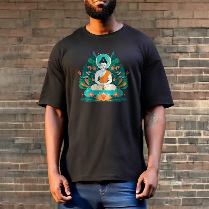 	Piedras de Buda Flor Hierba Loto Bodhisattva Camiseta - image 8