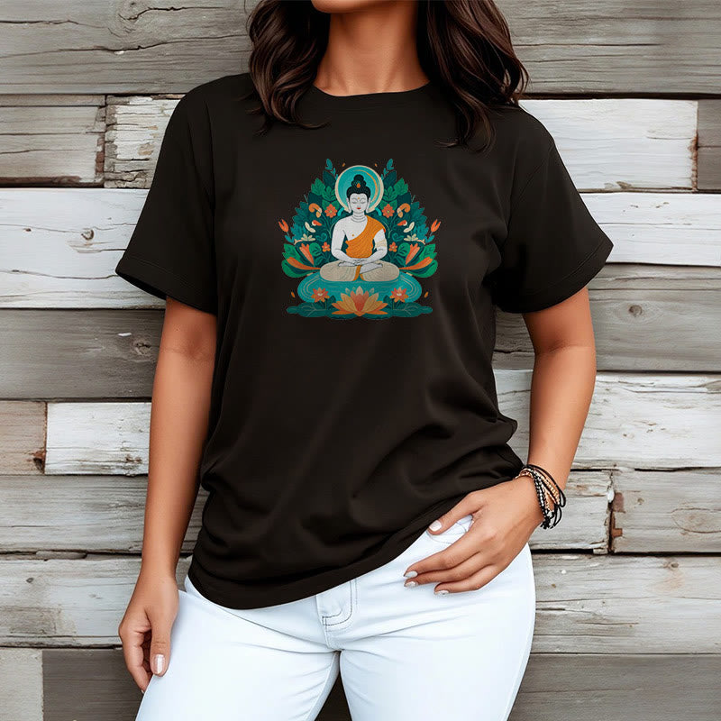 	Piedras de Buda Flor Hierba Loto Bodhisattva Camiseta - image 9