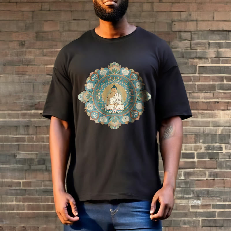 Camiseta de Flores de Mandala de Piedra de Buda - image 7