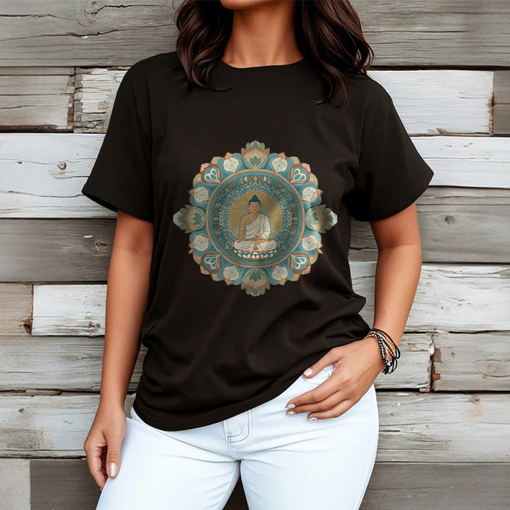 Camiseta de Flores de Mandala de Piedra de Buda - image 8