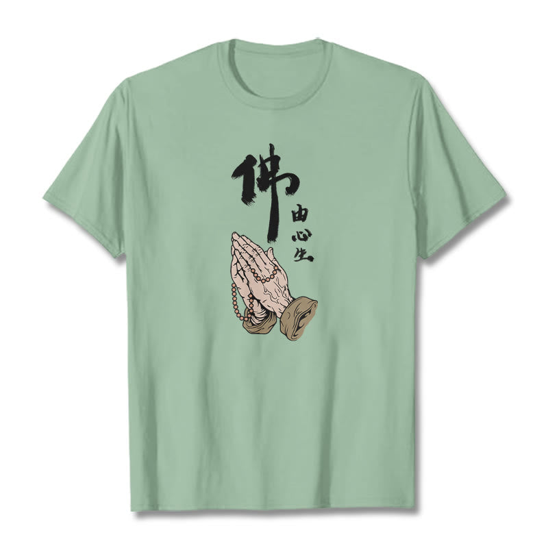 Camiseta con Buddha Stones en oración - Verde pálido - 2XL - image 10
