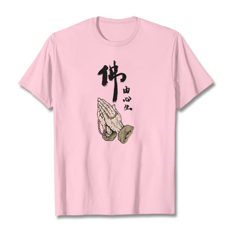 Camiseta con Buddha Stones en oración - Rosa claro - 2XL - image 13