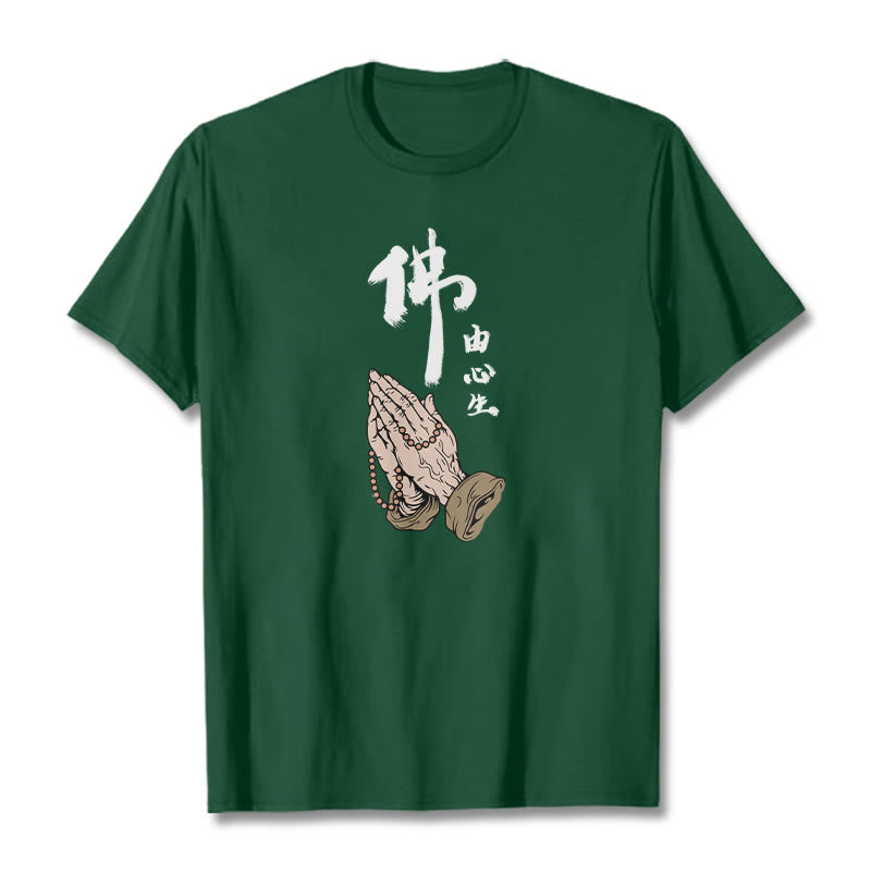 Camiseta con Buddha Stones en oración - Verde bosque - 2XL - image 8