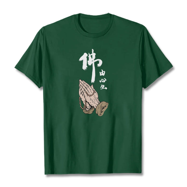 Camiseta con Buddha Stones en oración - Verde bosque - 2XL - image 8