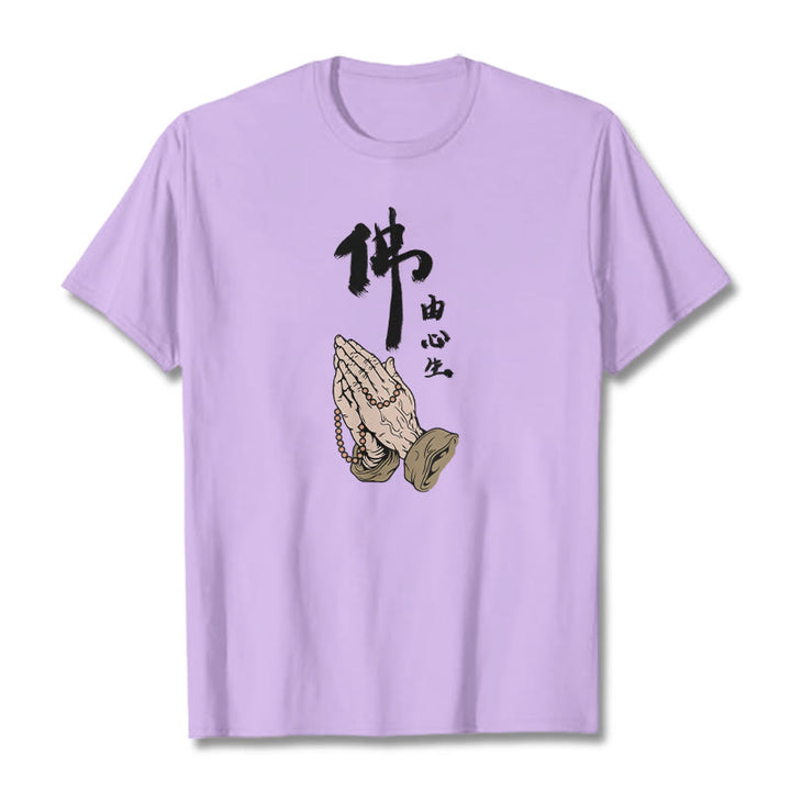 Camiseta con Buddha Stones en oración - Ciruela - 2XL - image 15