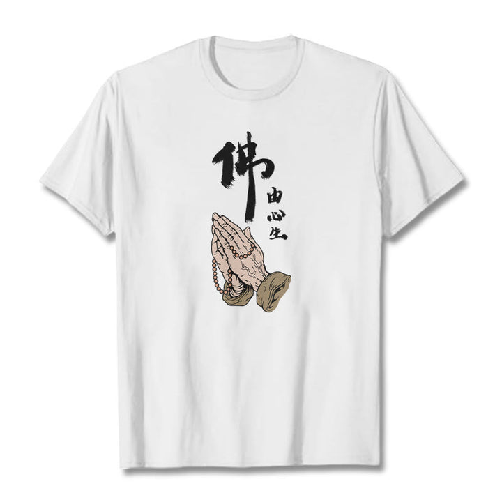 Camiseta con Buddha Stones en oración - Blanco - 2XL - image 1