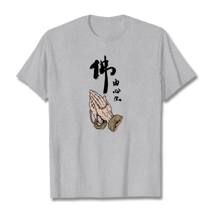 Camiseta con Buddha Stones en oración - Gris claro - 2XL - image 19