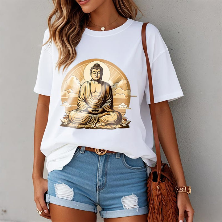	 Piedras de Buda Sol Nubes auspiciosas Camiseta de Buda - image 5