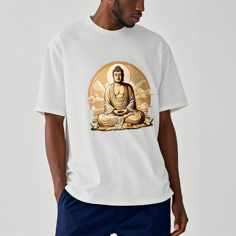 	 Piedras de Buda Sol Nubes auspiciosas Camiseta de Buda - image 4