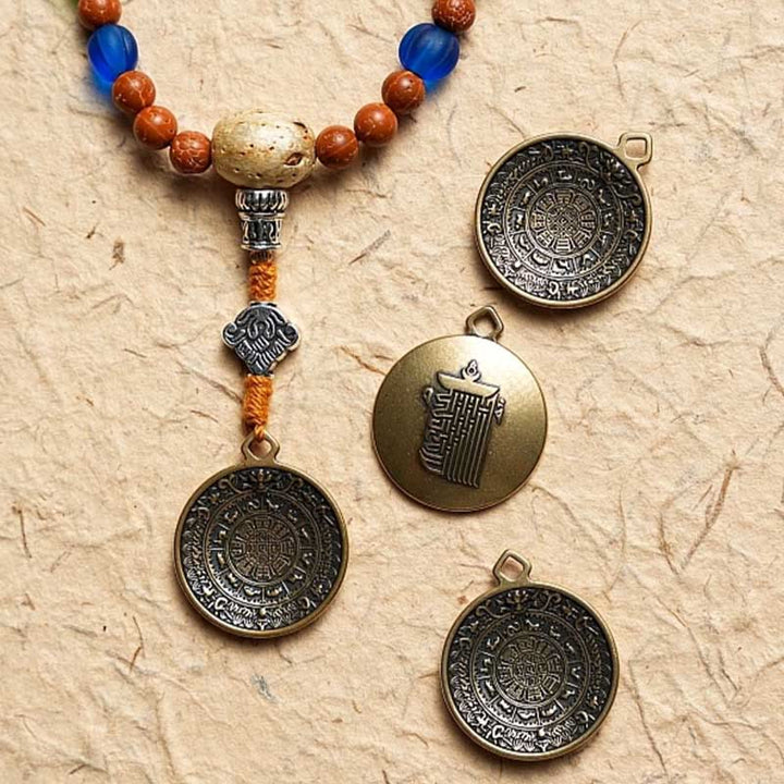 Pulsera de la paz y la sabiduría con 108 cuentas de Mala de semillas de Bodhi del Tíbet y Buddha Stones