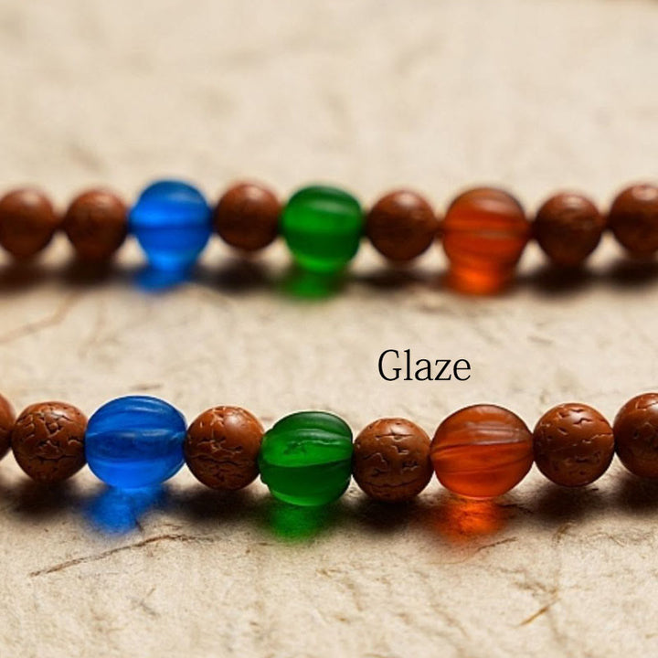 Pulsera de la paz y la sabiduría con 108 cuentas de Mala de semillas de Bodhi del Tíbet y Buddha Stones
