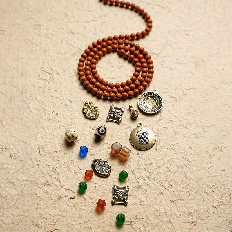 Pulsera de la paz y la sabiduría con 108 cuentas de Mala de semillas de Bodhi del Tíbet y Buddha Stones