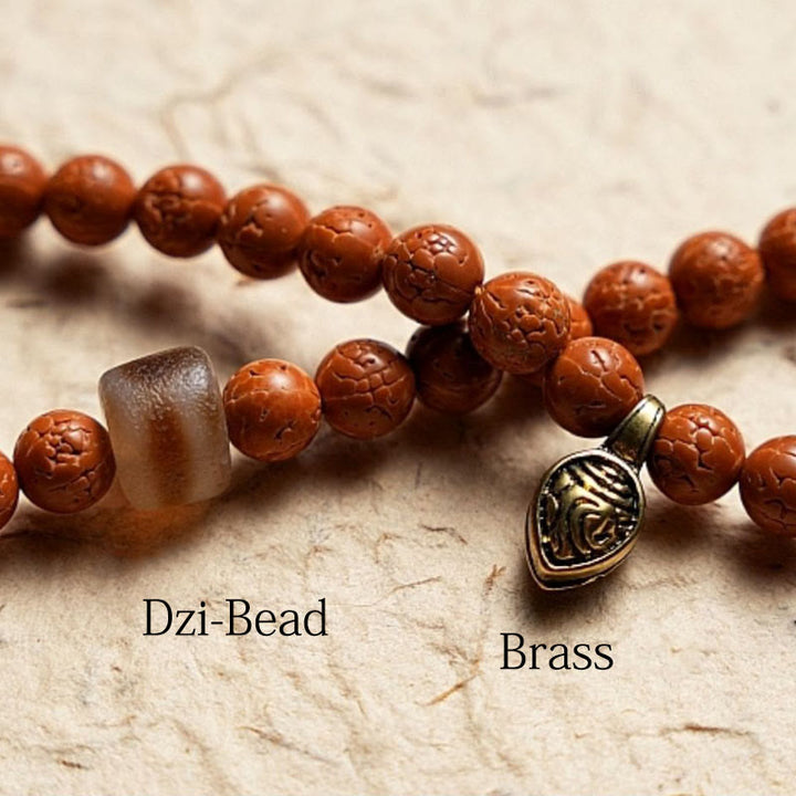 Pulsera de la paz y la sabiduría con 108 cuentas de Mala de semillas de Bodhi del Tíbet y Buddha Stones