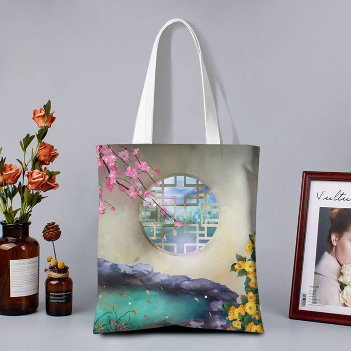 Bolso de hombro de lona con Buddha Stones de colores