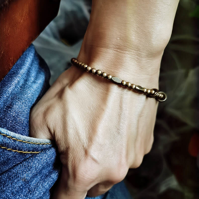 Pulsera de pareja con diseño de cuentas de cobre y latón para el cuidado personal y la riqueza de Buddha Stones - image 5